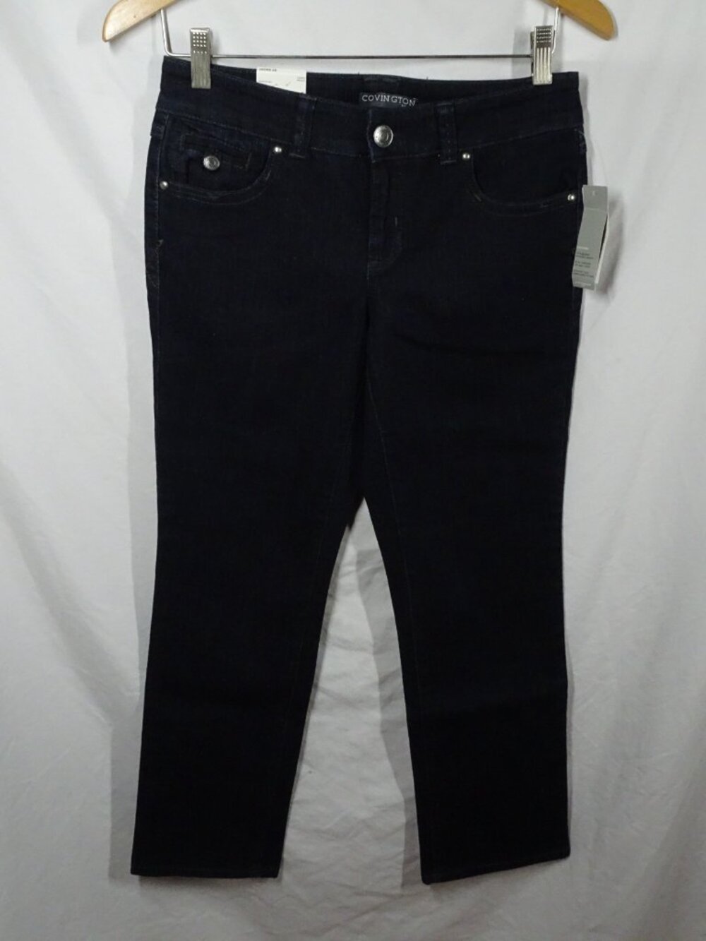 Covington Women Petite Slim Straight Jean Size 6P Short